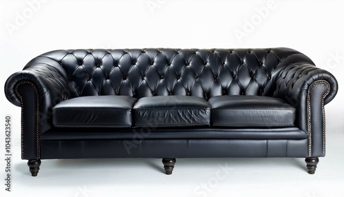 black leather sofa