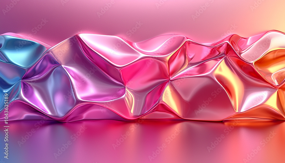 Shiny futuristic wave pattern in bright pink color generated by AI Shiny futuristic wave pattern in bright pink color generated by AI