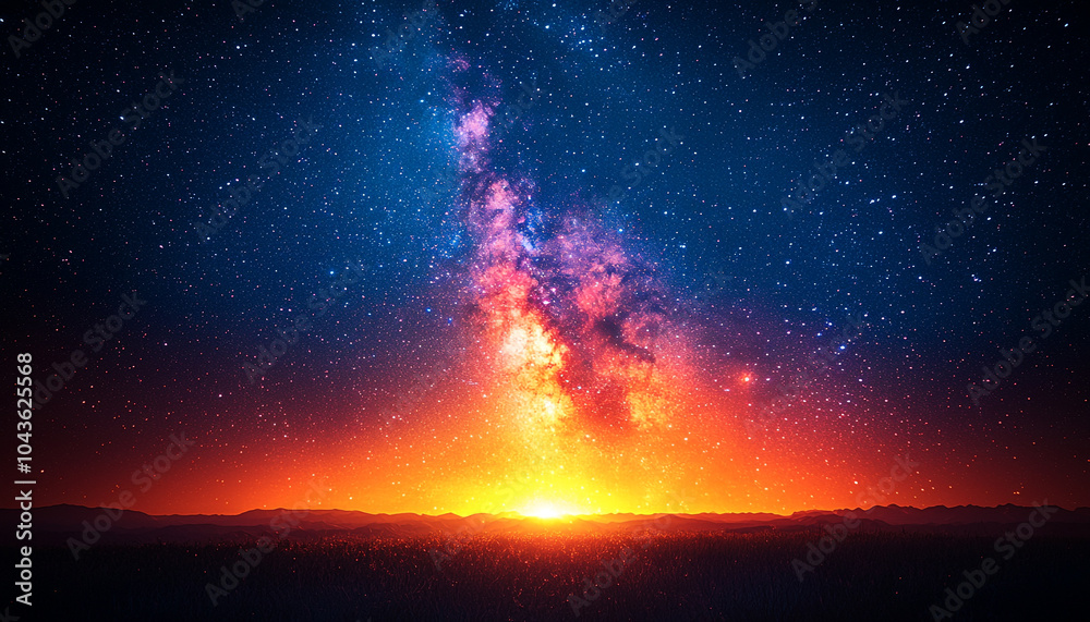 Glowing star in dark sky, nature beauty illuminated generated by AI Glowing star in dark sky, nature beauty illuminated generated by AI