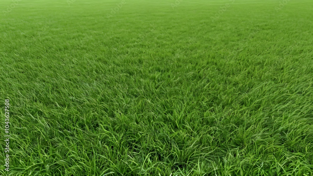 Obraz premium Lush green grass field with fresh blades swaying in the gentle breeze