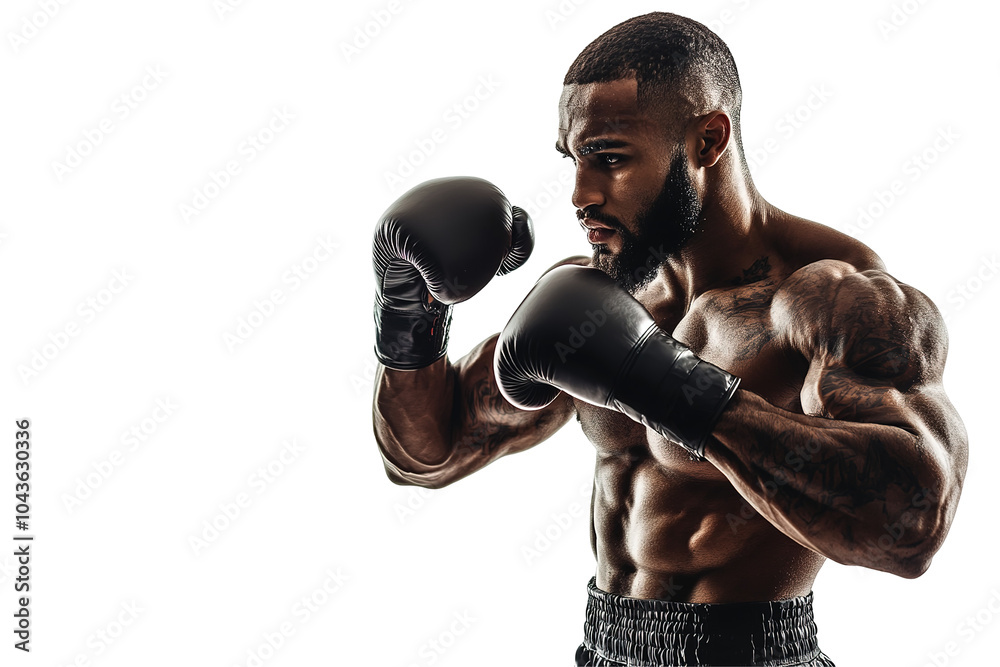 A man in a boxing ring with his hands in the air. on transparent background. A man in a boxing ring with his hands in the air. on transparent background.