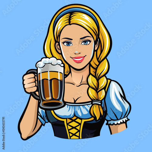persona in costume bavarese che beve birra 02