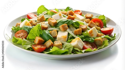 ceasar salad with chicken and vegetables