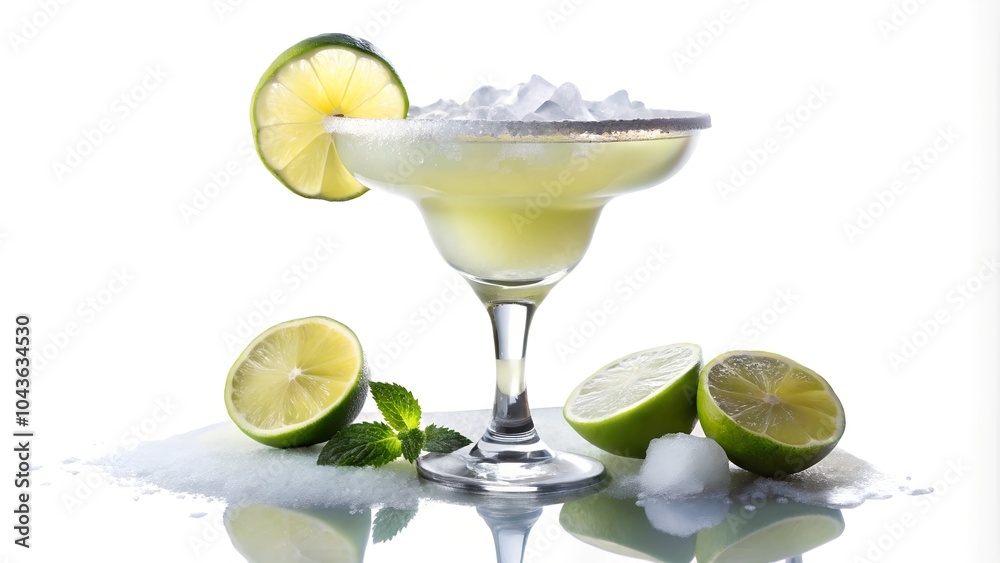 Fototapeta premium cocktail with lime and ice