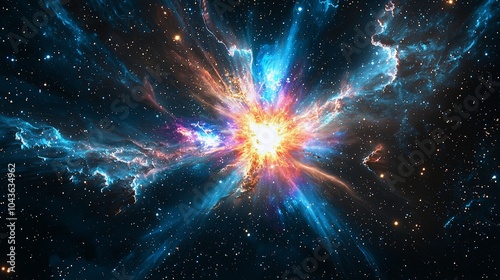 Wallpaper Mural Stunning Supernova: Colorful Star Explosion with Swirling Energy Patterns Torontodigital.ca