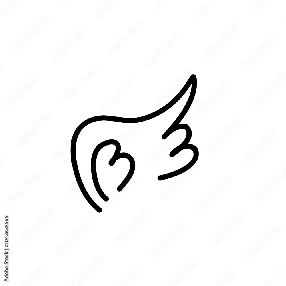 Obraz premium Wing doodle icon