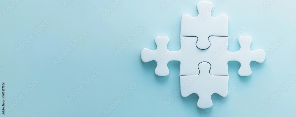 Obraz premium 3D Puzzle Pieces Symbolizing Unity and Togetherness