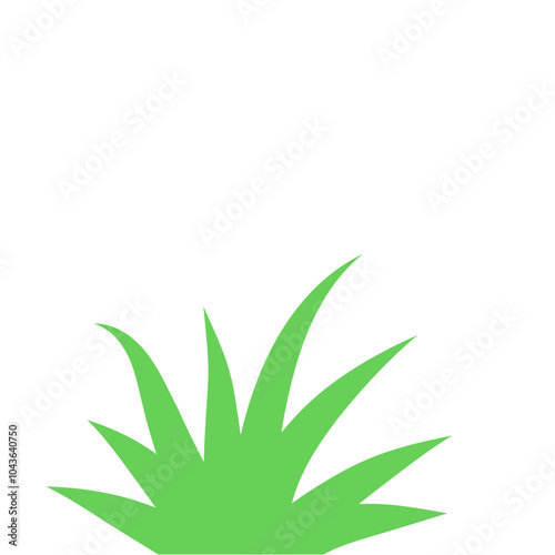 Lawn bush of grass in sketch doodle style