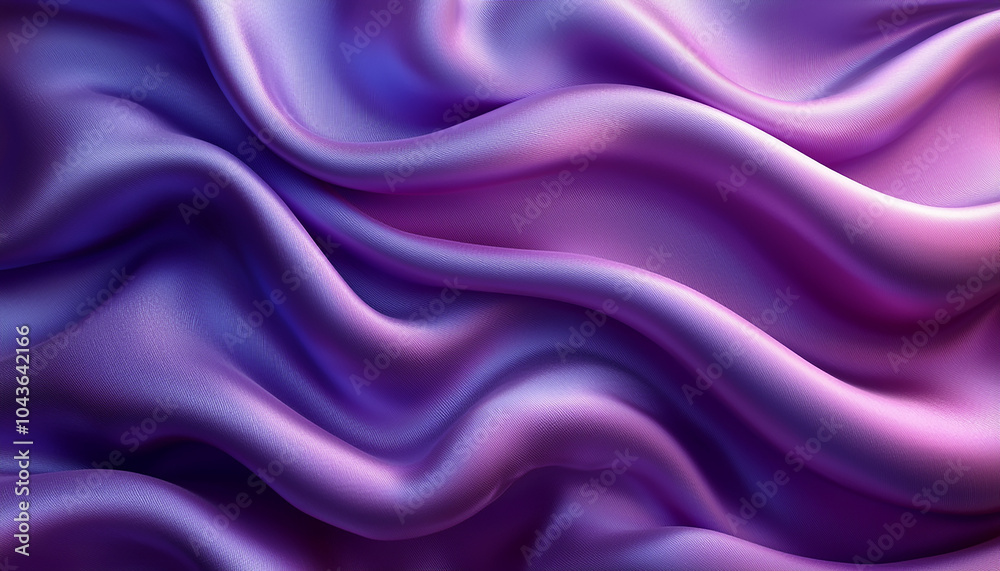 Fototapeta premium Purple wave decoration, smooth curve, flowing softness beauty generated by AI