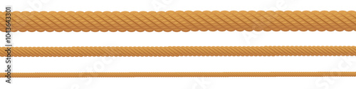 Rope string, realistic jute cord