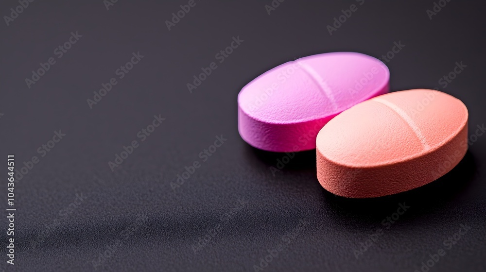 Vibrant Medication Tablets on Black Canvas - Elegant Healthcare Concept with Clean Composition and Striking Glow Vibrant Medication Tablets on Black Canvas - Elegant Healthcare Concept with Clean Composition and Striking Glow