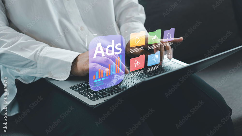 digital online marketing commerce online sales concept, product ads, advertising, promotion of products, digital marketing strategy and goals, digital search engine, SEO, social media, ads, E-commerce