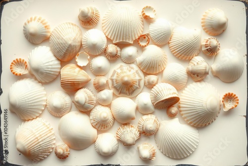 Seashell Photogram (Photogram) A photogram of seashells creating