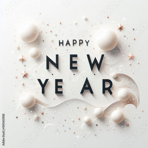 Happy New Year banner New Year text 
