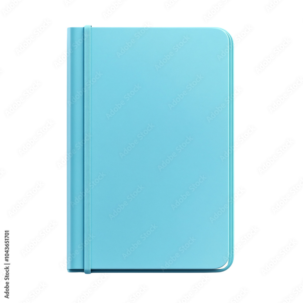 Minimalistic Light Blue Notebook on White Background Minimalistic Light Blue Notebook on White Background