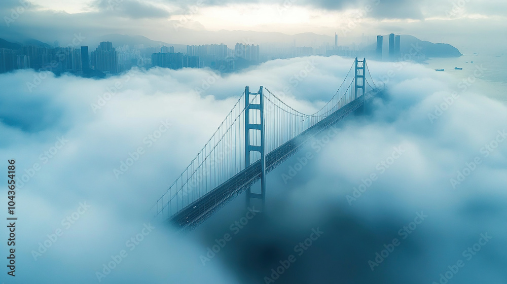 Fototapeta premium Highway Bridge on the Cloud