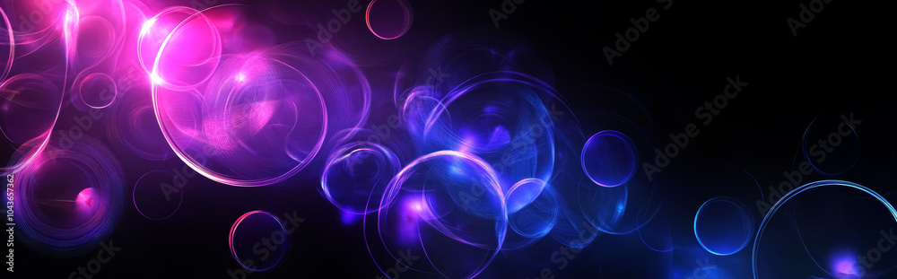 Abstract pink and purple light bokeh background.