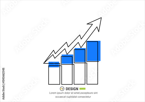 business graph with arrow