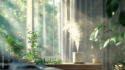 Moisture in the Air from a Humidifier Device photo