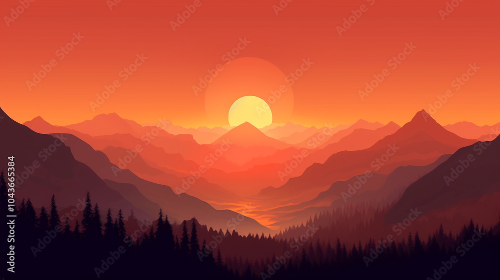Sunset Over Silhouetted Trees and Mountains in a Grassy Field beautiful sunset illuminating the desert dunes in the evening sunset gradient ( sunset gradient background with hues of
Sunset Over Silhouetted Trees and Mountains in a Grassy Field beautiful sunset illuminating the desert dunes in the evening sunset gradient ( sunset gradient background with hues of