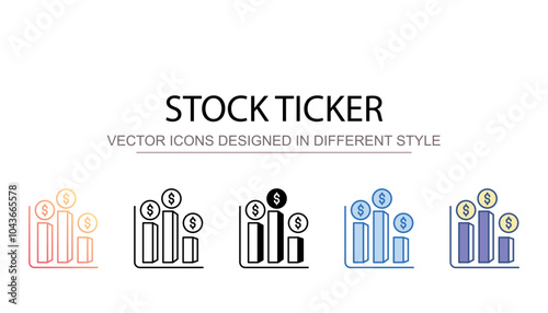 Stock Ticker icon design with white background stock illustration