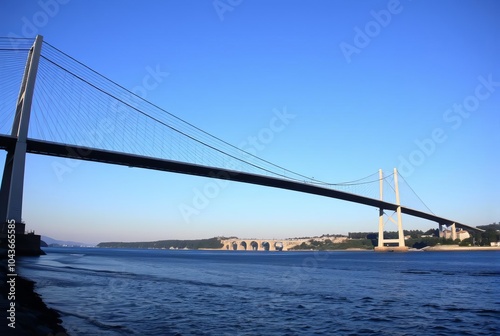 Shadow of a Bridge A cable stayed bridge its shadow stretching o