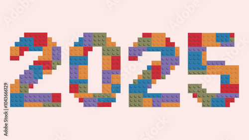 Colorful blocks to put together the number 2025