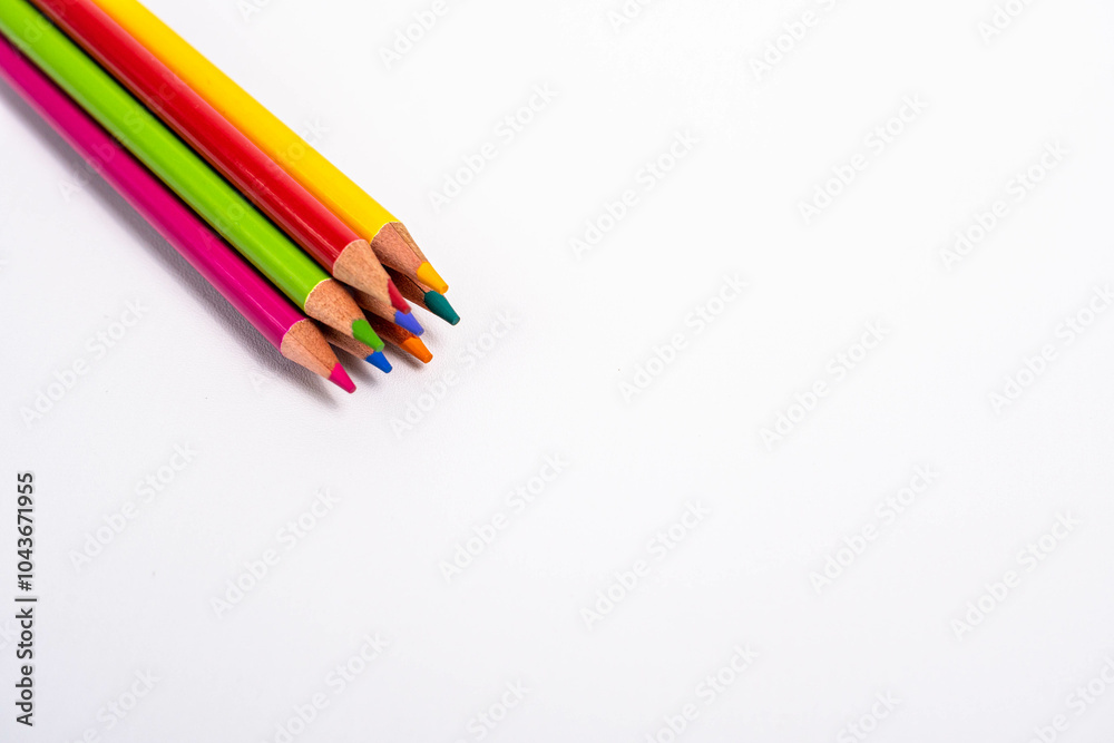 Naklejka premium A Close-Up Shot of Colorful Pencils