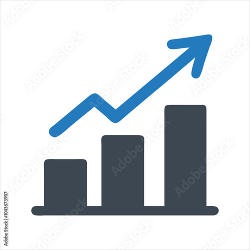 Growing graph icon. Bar chart icon