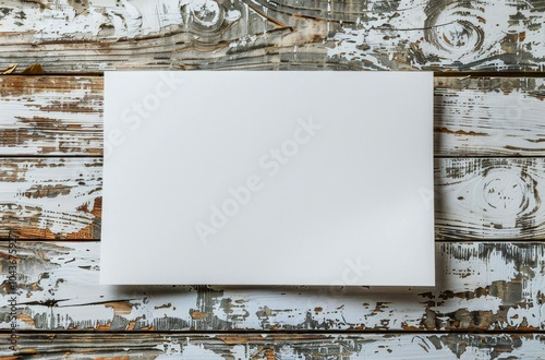 Blank White Paper On Rusted Wooden Background