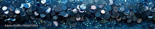 Abstract Blue Glitter Background With Bokeh Lights