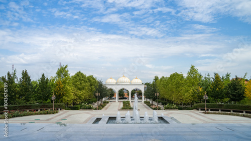 a large beautiful Muslim mosque.