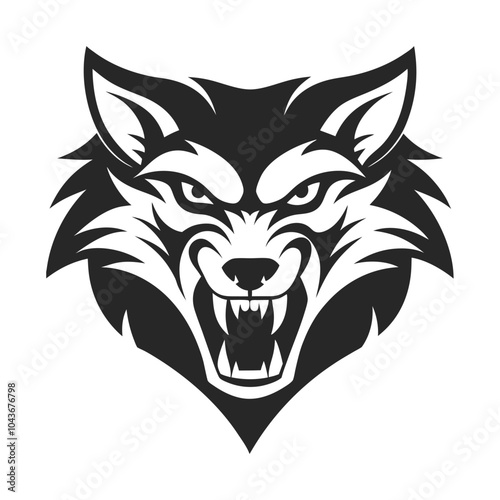 Fierce Wolf Head Silhouette Vector for Logos and Branding photo