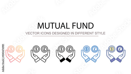 Mutual Fund icon design with white background stock illustration