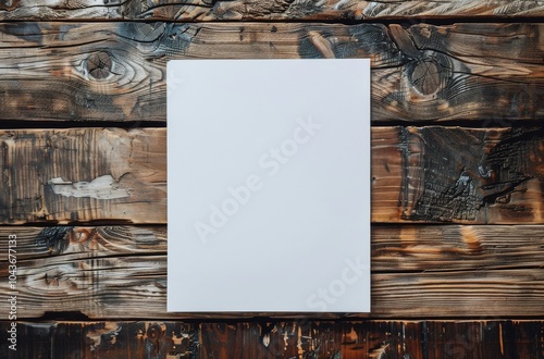 Blank White Paper On Rusted Wooden Background