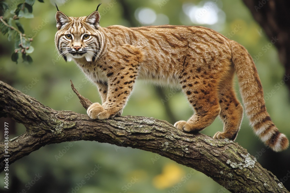 Bobcat. Wild Cat Mammal Creature in Natural Habitat Outdoors