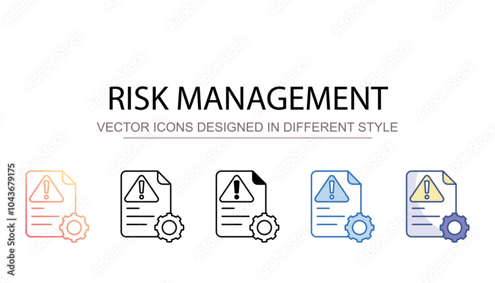 Risk Management icon design with white background stock illustration