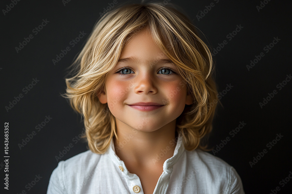 Fototapeta premium portrait of an white little boy with a smile
