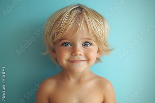 portrait of an white little boy with a smile