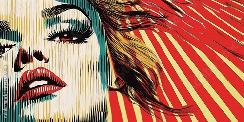 portrait of a woman in pop art style 