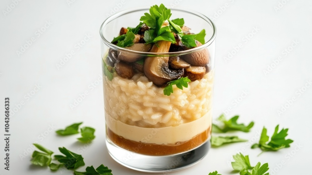 Layered Mushroom Risotto Verrine Delight Layered Mushroom Risotto Verrine Delight