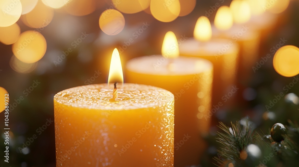 Glowing candles in harmony