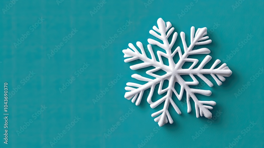 Intricate Isolated Snowflake on Vibrant Background Intricate Isolated Snowflake on Vibrant Background