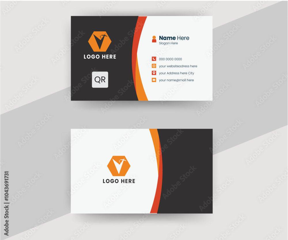 Double-sided creative business card vector design template. Editable Vector illustration design.