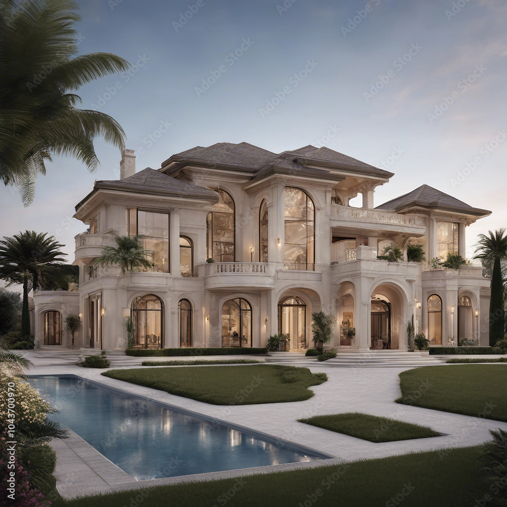 Fototapeta premium background of luxurious and magnificent house buildings