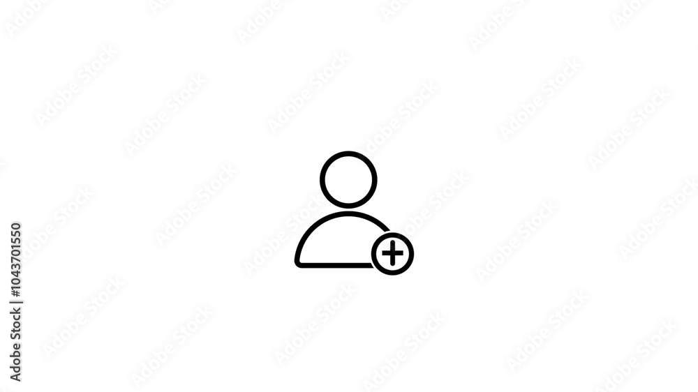 Add a user icon animation , add friend symbol animation concept Add a user icon animation , add friend symbol animation concept