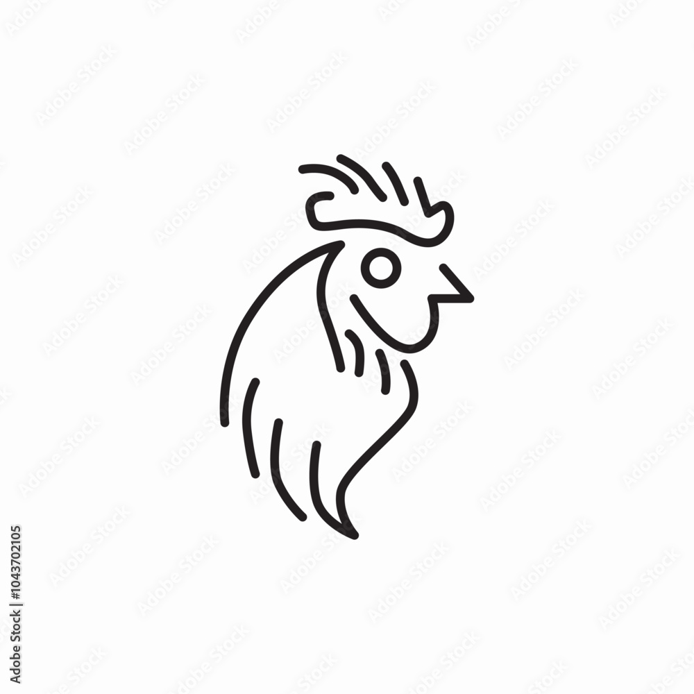Obraz premium chiken head icon sign vector