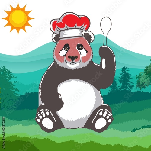 Panda mountain design  