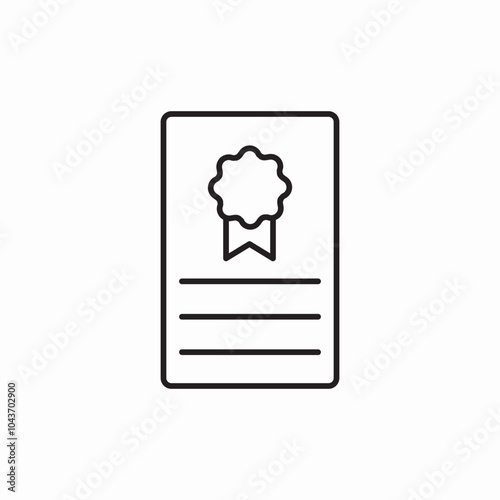 flat certificate icon sign vector