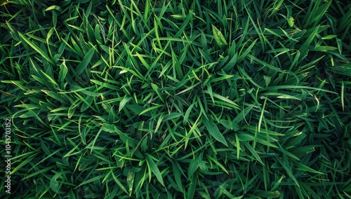 Aerial view of a field with green grass and colorful flowers